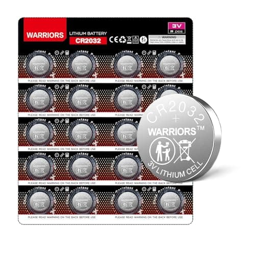 Image of Warriors 20X 2032 CR2032 Batteries Coin Button Cell 3V 3 Volt Lithium 240mAH Battery Up to 70% Extra Life Child Resistant Safety Package Retail Pack