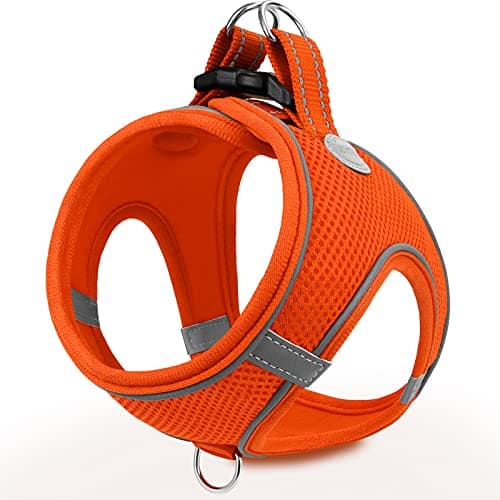 Image of Joytale Step in Dog Harness,Soft Mesh Reflective Breathable Vest Harnesses,Easy Walk Harness with Safety Buckle for Small and Medium Dogs,M,Orange