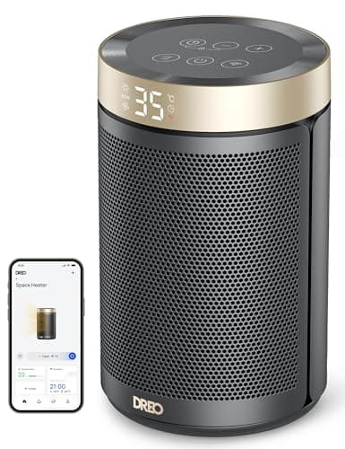 Image of Dreo Smart Electric Heater, 1500W Energy Efficient Space Silent Room Heater, Portable Ceramic Fan Heaters, 3 Modes 12H Timer, Overheat & Tip Over Protection, Works with Alexa(No Remote Control)
