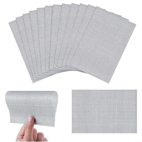 Image of Glewi 10PCS Self-Adhesive Fiberglass Screen Repair Patches 18x13cm Grey Mesh Tape for Window Door Tent Insect Fix