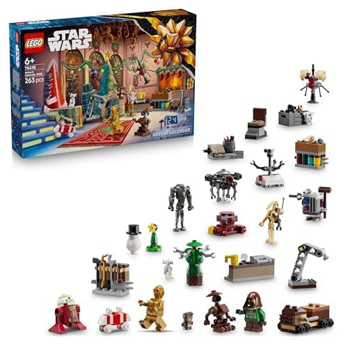 Image of LEGO Star Wars Advent Calendar 2025 for 6+ Year Old Boys - Christmas Countdown Toy with 24 Surprises incl. 2 Minifigures & 5 Droid Figures - Gift Idea - 75418