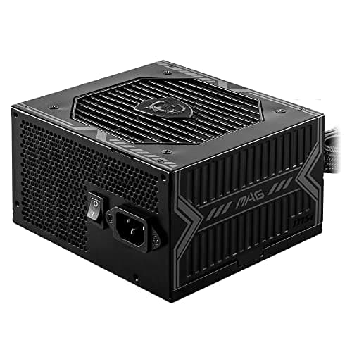 Image of MSI MAG A550BN UK PSU '550W, 80 Plus Bronze certified, 12V Single-Rail, DC-to-DC Circuit, 120mm Fan, Non-Modular, Sleeved Cables, ATX Power Supply Unit, UK Powercord, Black'