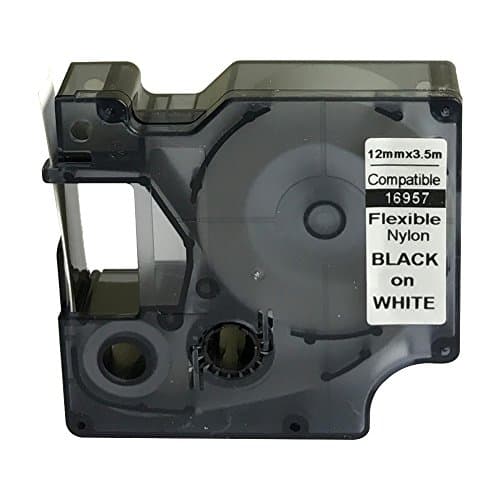 Image of NEOUZA Compatible for DYMO D1 LabelManager Flexible Nylon 16957 16953 S0718040 Label Tape 3.5m (Black on White, 12mm)