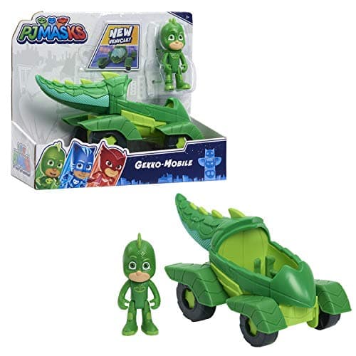 Image of PJ Masks Gekko & Gekko Mobile, 2-Piece Articulated Action Figure and Vehicle Set, Green, by Just Play