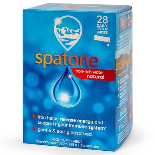 Image of Spatone 100% Natural Iron Supplement (28 Sachets), Daily Convenient Liquid Iron Sachets, Nothing Artificial, Better Absorption than Tablets, Less Side Effects, Original Flavour
