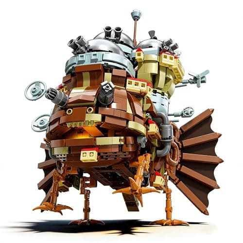 Image of Ebortsin Magic Moving Castle Building Set, Anime Howls Mobile Castle Building Blocks Set, Anime Castle Collectible Model, Home Office Decor Gifts for Movie Fans (1513 PCS)