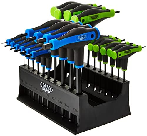 Image of Draper 2-in-1 Torx and Hexagon Allen Key Set (20 Piece) | Soft Grip ‘T’ Handle Hexagon and TX Star® Set | 70388