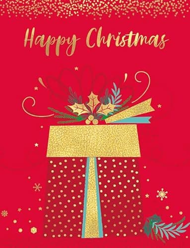 Image of Piccadilly Greetings Christmas Card Open Big gift - 8 x 6 inches