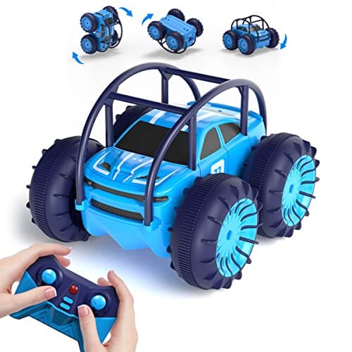 Image of MaxTronic Fast Direct Charging Remote Control Cars, 360° Flip Waterproof Stunt Car with ON/OFF Cool LED, 2.4GHz 4WD Indoor Outdoor Kids RC Toy Gift ideas for Kids Boys Girls