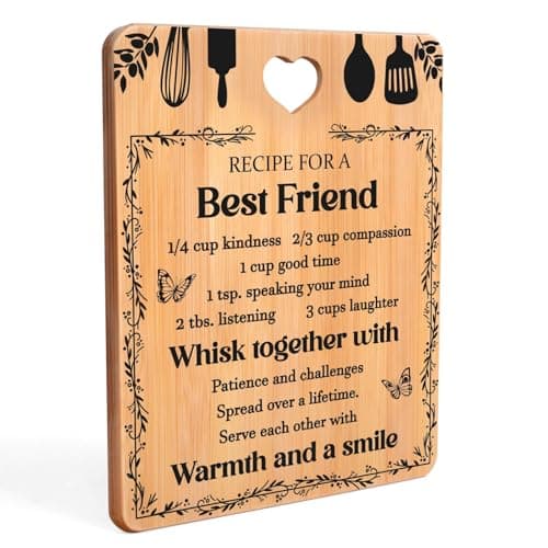Image of Friend Gifts, Birthday Gifts for Best Friend Women, Natural Cutting Board, Friend Birthday Gifts, Christmas Gifts for Friend, 11" L x 8.5" W x 0.4" Th