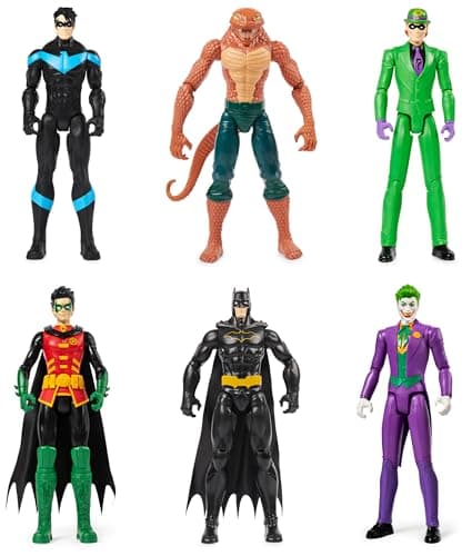 Image of DC Comics, Batman 6-Pack | Batman, Robin, Nightwing, The Joker, The Riddler, Copperhead | 30-cm Action Figures, Kids’ Toys for Boys and Girls Ages 3 and Up