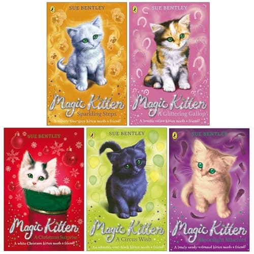 Image of Magic Kitten Collection 5 Books Set By Sue Bentley (A Glittering Gallop, Sparkling Steps, A Christmas Surprise, Moonlight Mischief, A Circus Wish)