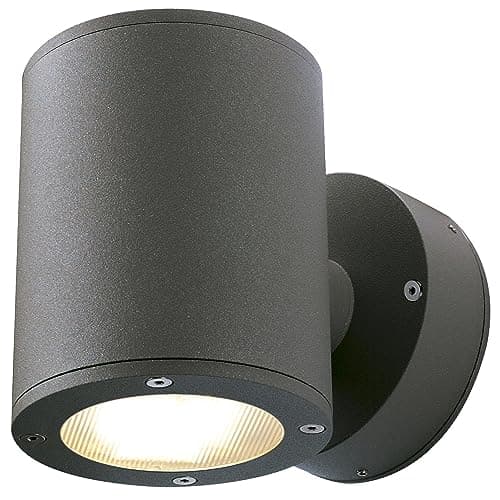 Image of SLV Outdoor Wall Lights - SITRA Up and Down Lights for GX53 LED Bulb - Energy-Efficient Outdoor Lights for Front Door, Garden, Garage & Patio - IP44, 9W, 220-240V, 15.5 x 12.5 x 10 cm, Anthracite