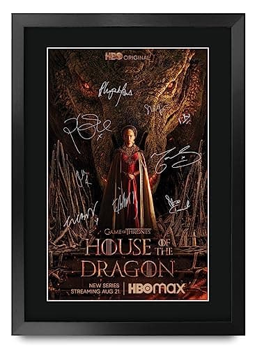 Image of HWC Trading FR A3 House of the Dragon Gifts Printed Signed Autograph Poster for TV Memorabilia Fans - A3 Framed
