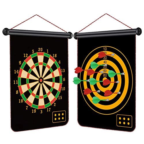 Image of Magnetic Dart Board for Kids, 12pcs Magnetic Darts, 15" Double Sided Board Game Set, Safe Indoor Outdoor Family Game, Best Toy Gift for Teenager 5 6 7 8 9 10 11 12 13 14 15 Years Old Boys (15")