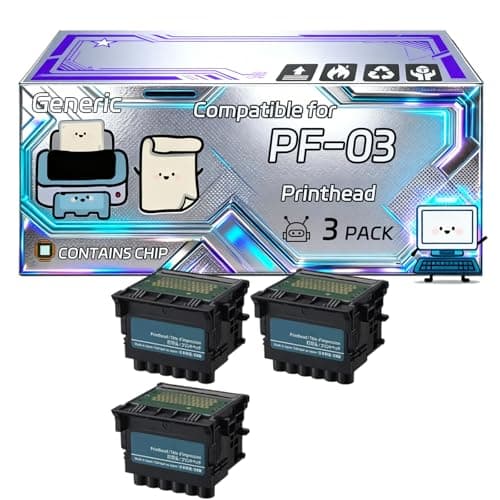 Image of PF-03 Printhead Compatible for Canon imagePROGRAF 810 810 8000S 8000 720 710 700 6100 6200 610 Printers, With Chip, 100000 Pages, Vibrant Colours (3 Pack Black)