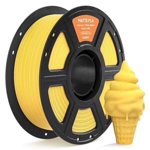 Image of ELEGOO Matte PLA Filament 1.75mm Sunshine Yellow 1KG, 3D Printer Filament High Precision, 1kg Spool (2.2lbs) Fits for Most FDM 3D Printers