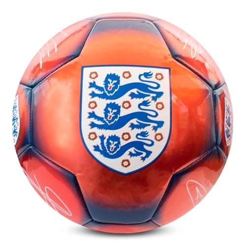 Image of Hy-Pro Officially Licensed England FA Classic Signature Football – With Metallic Finish, Match Ball and for Training, Player Signatures – England Football Size 5, Collectible for Fans