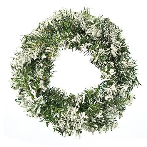 Image of Pelle & Sol 45cm Realistic Snow Tipped Look Christmas Wreath | Christmas Door Decorations | Christmas Garland Door Wreath for Window, Wall Decor, Christmas Decorations