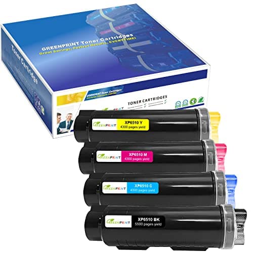 Image of Compatible Toner Cartridges 4 Colors 6510 6515【Extra High Yield】5500 Pages BK 4300 Pages C M Y for Xerox Phaser 6510n 6510dn 6510dni 6510dnm WorkCentre 6515n 6515dn 6515dni 6515dnm Printer GREENPRNT