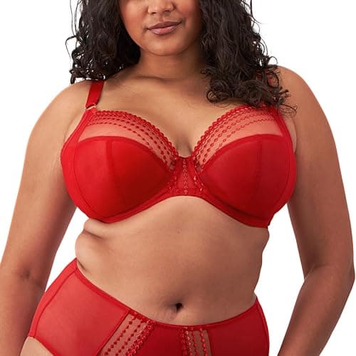 Image of Elomi Women's Plus Size Matilda Underwire Plunge Bra Haute Red, Red, 44FF US
