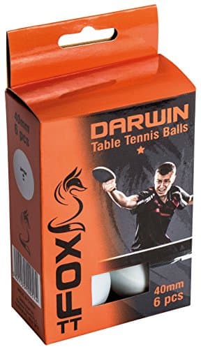 Image of Fox TT Darwin 1 Star Table Tennis Balls (Pack of 6) - White, one size, FTT101