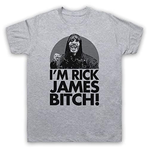 Image of My Icon Art & Clothing Chappelle I'm Rick Bitch! Comedy TV Show Icon Mens T-Shirt, Light Grey, 2XL