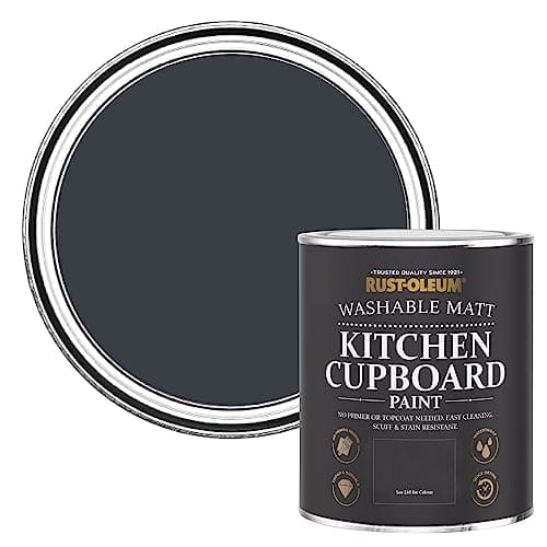 Image of Rust-Oleum Grey Kitchen Cupboard Paint in Matt Finish - Anthracite (RAL 7016) 750ml