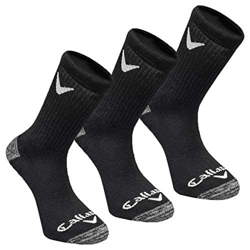 Image of Callaway Men's 2022 Men's Sport Crew Socks, Black, 3 Pack, Osfm Socks, Black, One Size UK