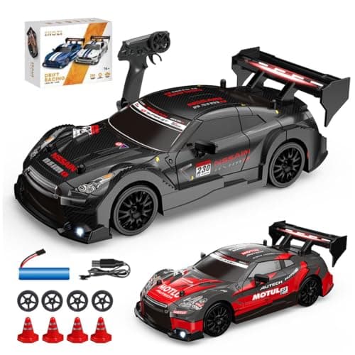 Image of Meiurlex 1:24 Scale RC Drift Car with LED Lights, 4WD Electric Remote Control Racing Vehicle, 2.4GHz 30KM/H High Speed Mini Sport Drift Car for Adults & Hobbyists