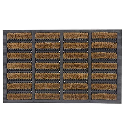 Image of LSC Tuff Scrape Door Mat Heavy Duty Outdoor Doormats Removes Grass, Mud and Dirt 100% Natural Coir Bristle with Rubber Backing Machine Washable Non-Slip Doormats Large (nbs Pack of 1, 40 x 60 cm)