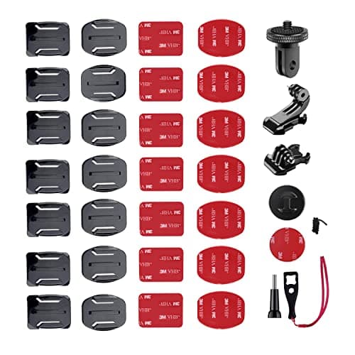 Image of YHTSPORT Helmet Adhesive Mounts - Flat & Curved, 36 Pcs Action Camera Accessories Kit, 3M Sticky Pads, for GoPro & Other Action Cameras