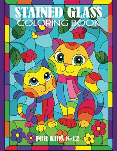 Image of Stained Glass Coloring Book for Kids 8-12