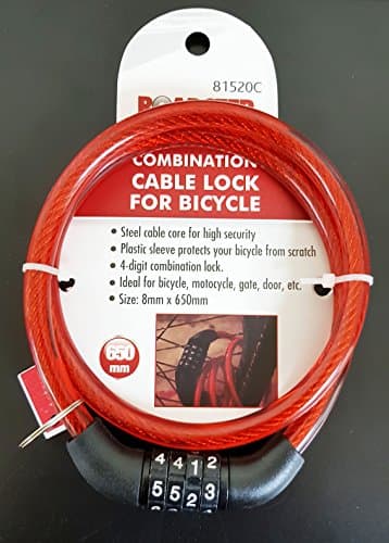 Image of Roadster Combination Number Code Bike Bicycle Cycle Lock 8mm by 650mm Steel Cable Chain.