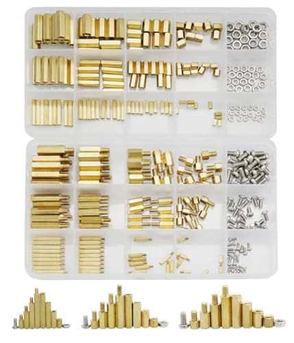 Image of 360Pcs M2 M3 M4 Male Female Brass Spacer Standoff Screw Nut Assortment Kit with Box