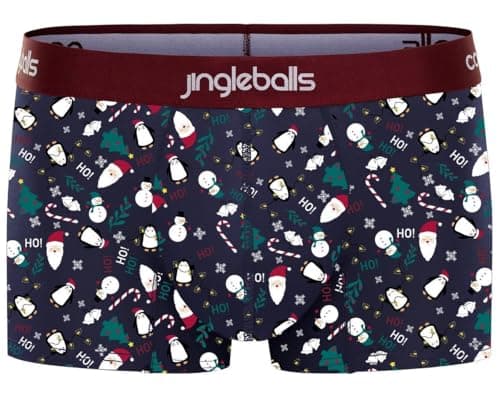 Image of Comfyballs Mens Cotton Regular Boxer - Christmas Blue, Blue, L