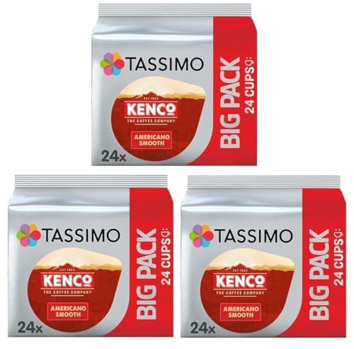 Image of Tassimo Kenco Americano Smooth Coffee Pods x24 (Pack of 3, Total 72 Pods)