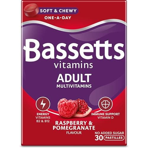 Image of Bassetts Vitamins Adult Raspberry & Pomegranate Flavour Multivitamins 30 Gummy Pastilles