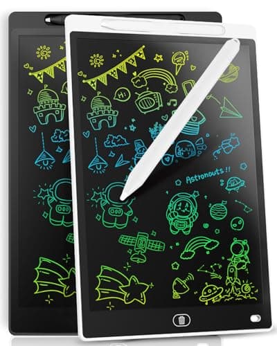 Image of [2 Pack] Genialba 8.5 inch LCD Writing Tablet Colorful Screen Drawing Board Toddler Toys Learning Educational Toys Gifts for Birthday Christmas, for 2 3 4 5 6 7 Year Old Boys Girls, (White&Black)