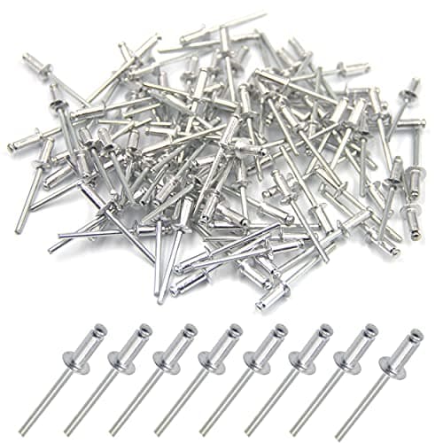 Image of BESTYCHAO 100pcs Aluminium Blind Rivet, Open End Rivet Pop Rivet, Pack of 100 4mm x 12mm