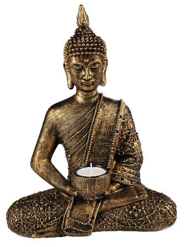 Image of Something Different Large Thai Buddha tealight holder, gold, bronze