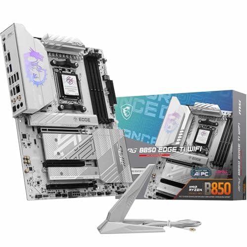 Image of MSI MPG B850 EDGE TI WIFI Motherboard, ATX - Supports AMD Ryzen 9000/8000 / 7000 Processors, AM5-80A SPS VRM, DDR5 Memory Boost (8400+MT/s OC), PCIe 5.0 x16, M.2 Gen5, Wi-Fi 7, 5G LAN