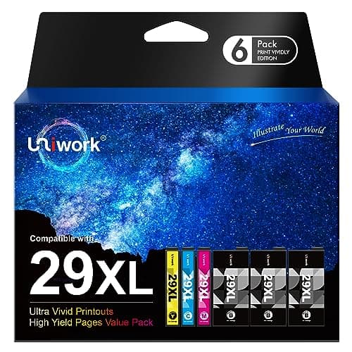 Image of Uniwork Compatible Ink Cartridge Replacement for Epson 29 29XL for XP235 XP245 XP247 XP255 XP257 XP332 XP335 XP342 XP352 XP355 XP432 XP435 XP442 XP445 XP452 XP455(Black Cyan Magenta Yellow, 6-Pack)