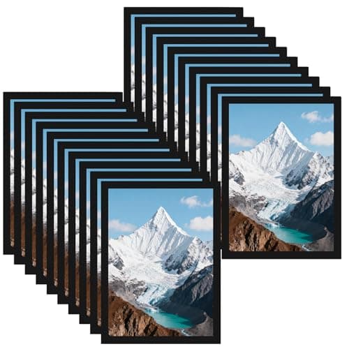 Image of TAICHEUT 15PCS A4 Magnetic Frames, Self Adhesive Black Photo Display Frames for Documents, Pictures, Posters, Artwork on Refrigerator, Wall, Door