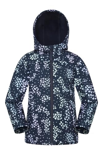 Image of Mountain Warehouse Exodus Kids Softshell Jacket - Breathable, Water Resistant, Fleece Lined, Wind Resistant Coat, Boys & Girls - For Spring Summer & Outdoors Pale Pink (05) Kids Size 7-8 Years