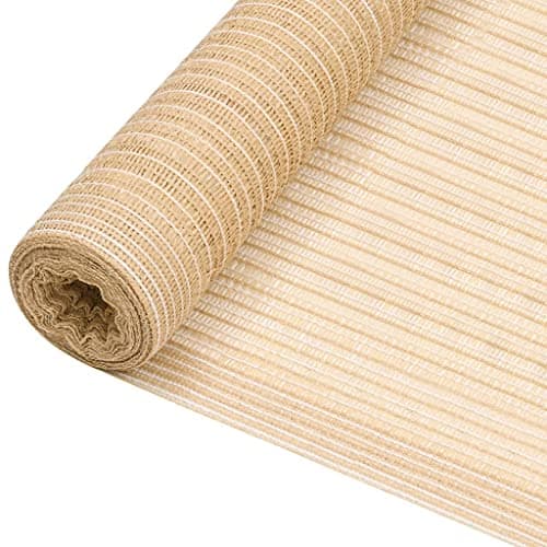 Image of Holamys Fence Panel Beige 1 x 10 m HDPE 75 g/m², UV-Resistant, Breathable Privacy Screen for Garden, Balcony and Patio, Mildew Resistant, Easy to Cut to Size