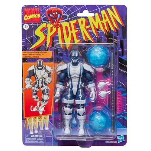 Image of Marvel Legends Series Cardiac Retro Cardback Spider-Man Comics Action Figure, Red and Blue