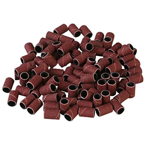 Image of Boxonly 100 Pieces Sanding Bands Sleeves Drum Sander Set 80 Grits Sanding Drum Sand Bands Shank Rotary Tool Kit with 2 Mandrels