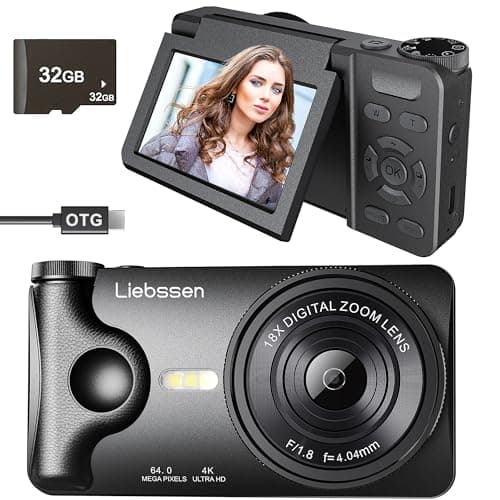 Image of 4K Digital Camera 64MP Autofocus 3.0'' 180° Flip Screen Portable for Photo & Vlog Featuring Time Lapse & Slow Motion & 20 Filters 32GB 2000mAh Ideal for Social Media Creators Beginner&Childen