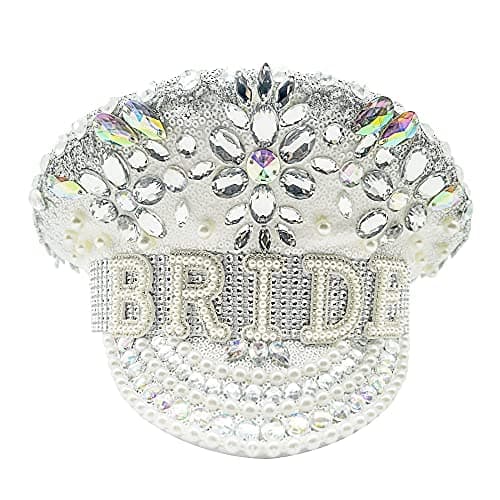 Image of JEKUGOT Bride Hat Unique Dazzling Bride to Be Hat for Bachelorette Party Hen Do and Hen Night Accessories Gifts
